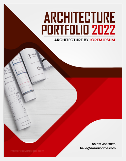 Architecture Portfolio Cover Page Templates Word doc MS Word Cover 