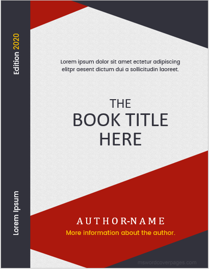 book cover design template free download word