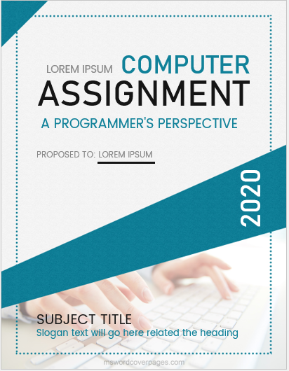 assignment front page design in word