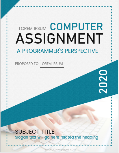 Computer Assignment Cover Page Templates For MS Word MS Word Cover 