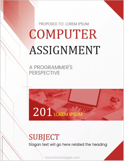 assignment front page design for computer