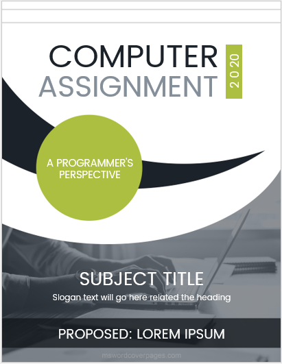 computer assignment front page design template