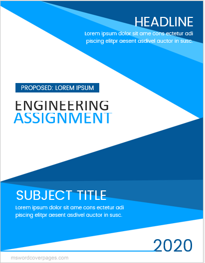 Engineering Assignment Cover Page Templates | MS Word Cover Page Templates