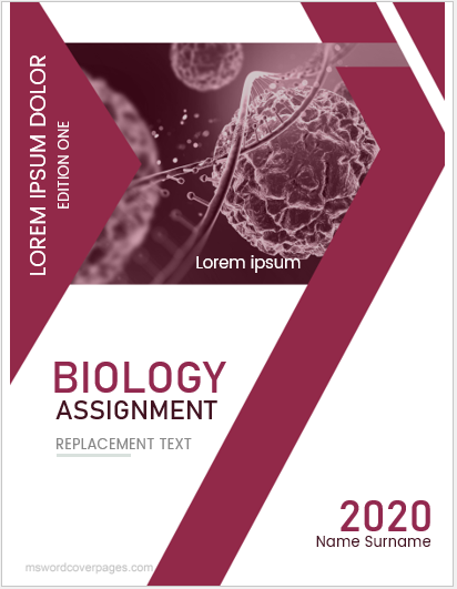 Biology Assignment Cover Page Templates | MS Word Cover Page Templates