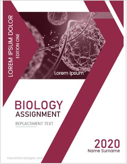 Biology Assignment Cover Page Templates MS Word Cover Page Templates