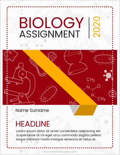 Biology Assignment Cover Page Templates MS Word Cover Page Templates