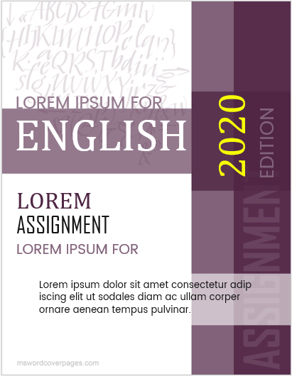 English Project Cover Pages | MS Word Cover Page Templates