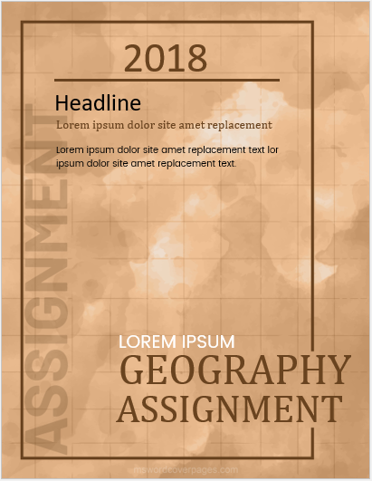 geography assignment front page