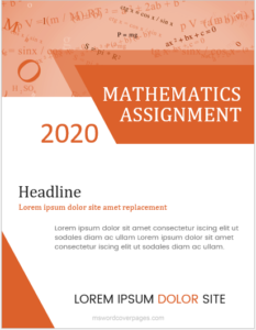 how to make maths assignment first page