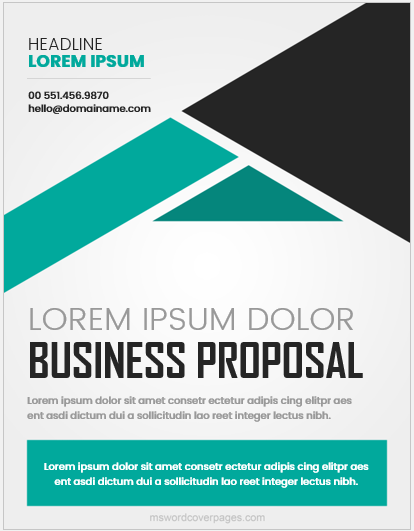 Business Proposal Cover Page Templates (Word) | MS Word Cover Page ...
