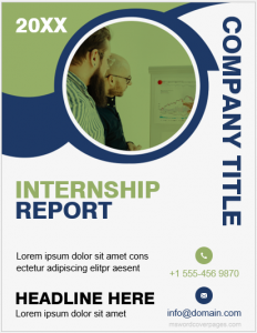 Internship report cover page