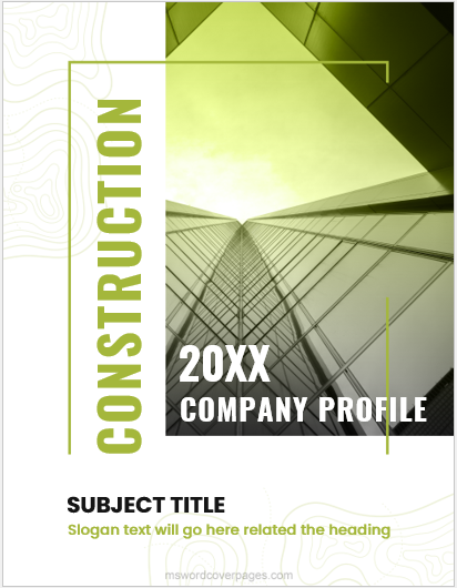 Construction company profile cover page