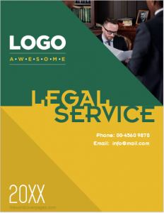 Legal services company profile cover page