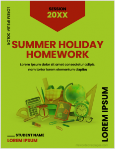 Summer holiday homework cover page