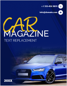 Car magazine cover page