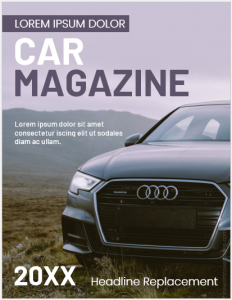 Car magazine cover page