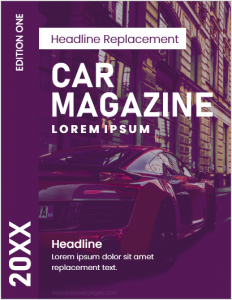 Car magazine cover page