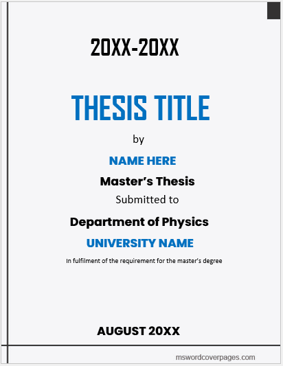 science cover page template