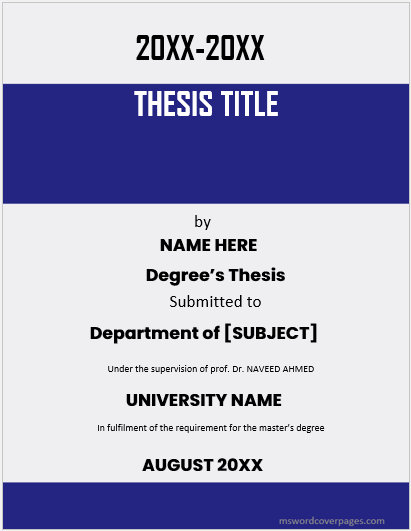 dissertation front page example uk