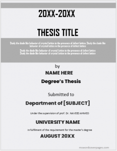 Dissertation cover page template