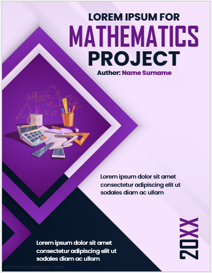 Mathematics project front page design