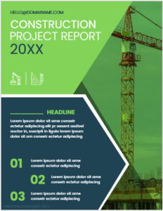 Construction project report cover page