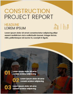 Construction project report cover page