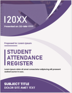 Student attendance register cover page