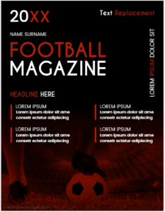 Football magazine cover page