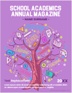 School academics annual magazine cover page