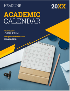 Academic calendar cover page