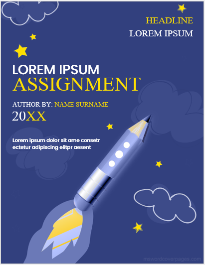 Assignment front page design for school kids