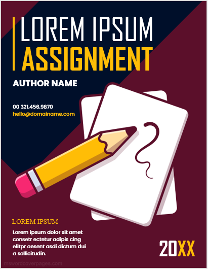 assignment front page for school students