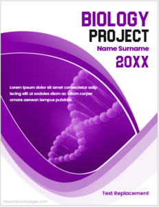 Biology project front page designs | MS Word Cover Page Templates