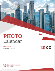 Photo Calendar Cover Page Template