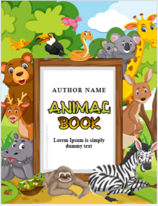 Animal book cover page template