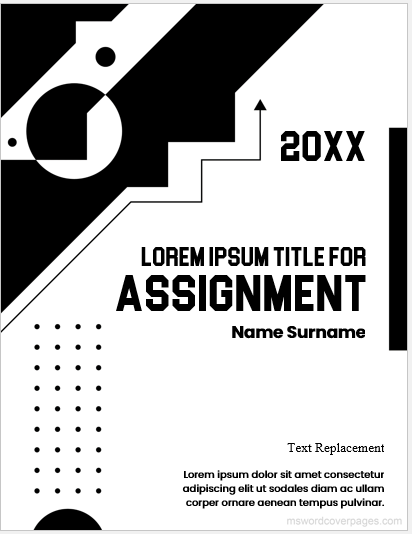 Assignment cover page in black and white