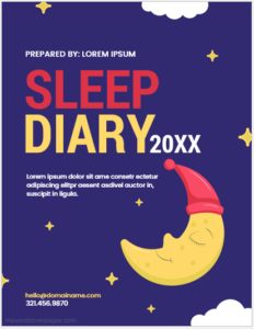 Sleep Diary Front Page Templates for Word | Download & Edit