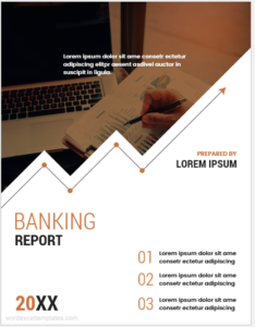 Banking report cover page template