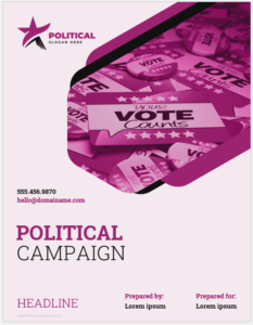 Political Campaign Proposal Cover Pages